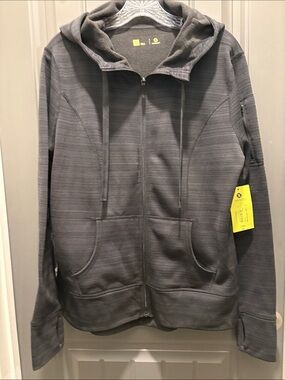 Xersion Men's Performance Full-Zip Hooded Jacket in Charcoal Gray